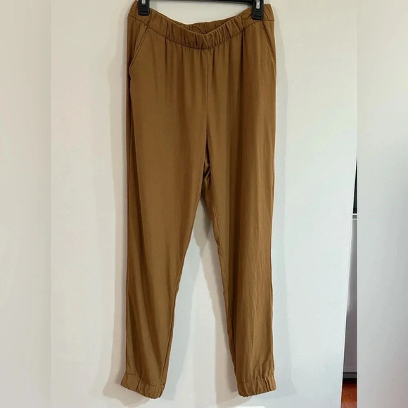 BODEN Brown Khaki Viscose Joggers - Picture 1 of 7